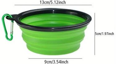 Uplifted Goods Dog Folding Travel Bowl Portable Silicone Food And Water Bowl For Outdoor Use green