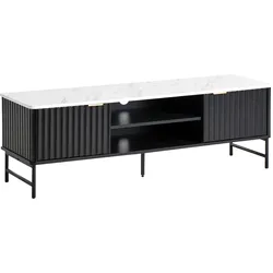 TV-MÖBEL Marmor Optik/Schwarz Glastonbury