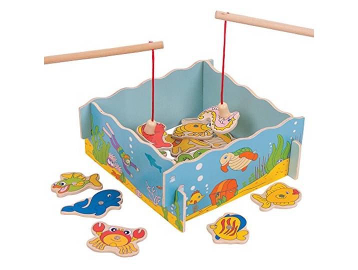 Bigjigs Toys Houten Magnetic Fishing Game Set met Rod