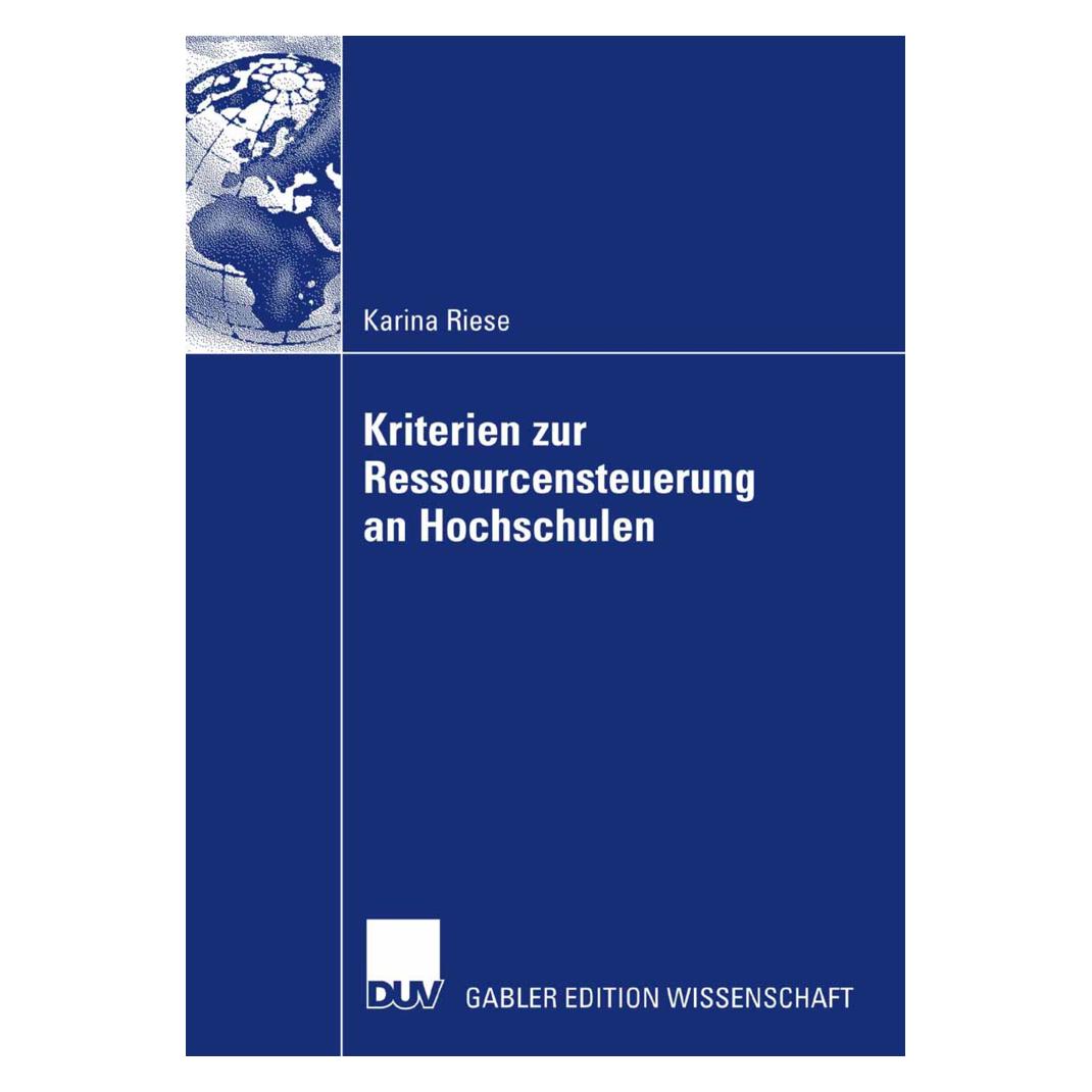 DUV Kriterien zur Ressourcensteuerung an Hochschulen (Deutsch, Softcover, Karina Riese) (8668046)