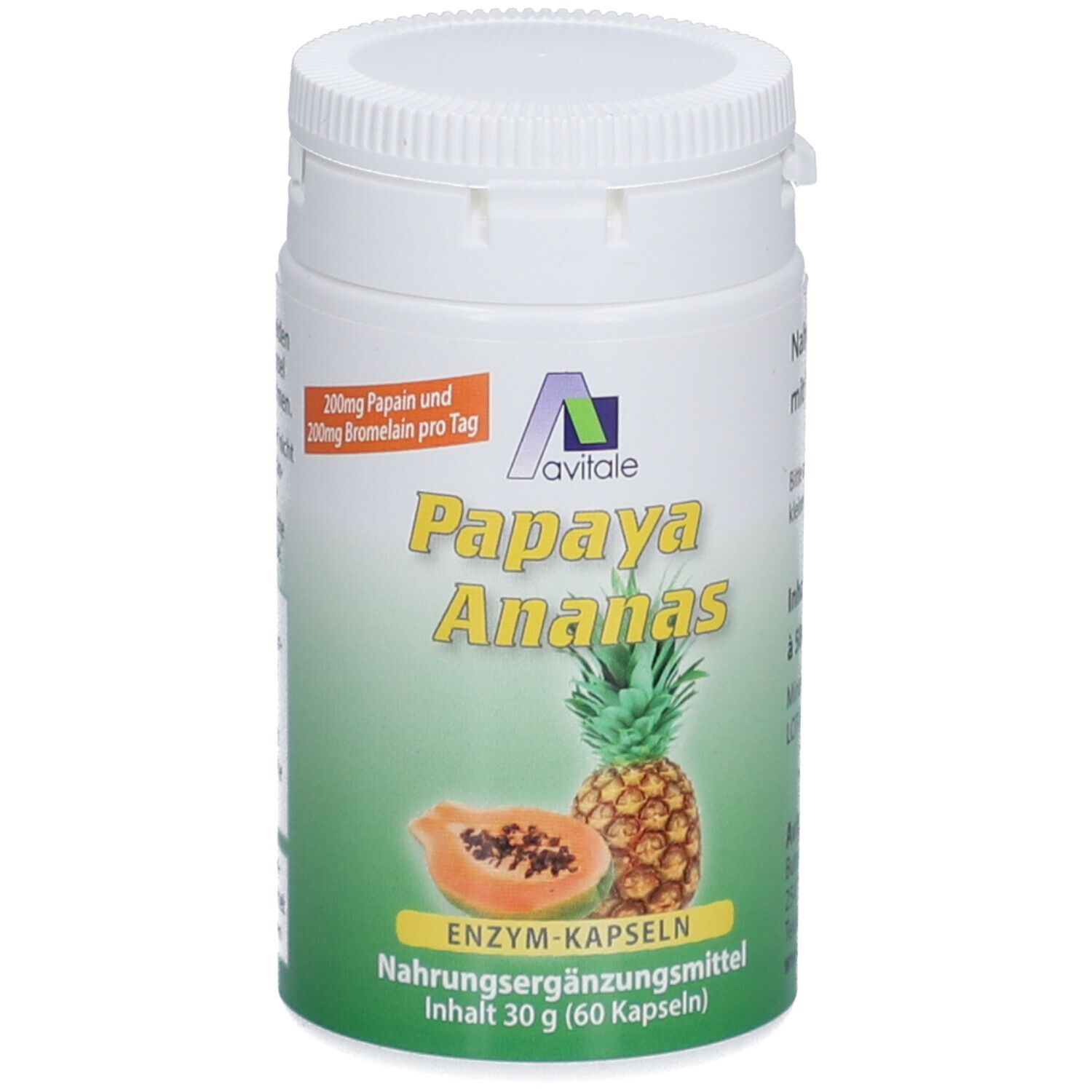 Papaya Ananas Enzym Kapseln 60 St