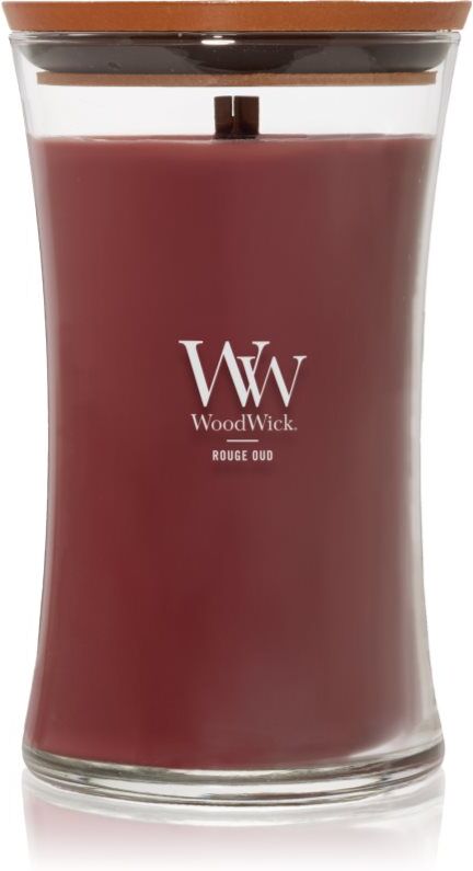 Woodwick Opulent Wood Rouge Oud bougie parfumée avec mèche en bois 609.5 g