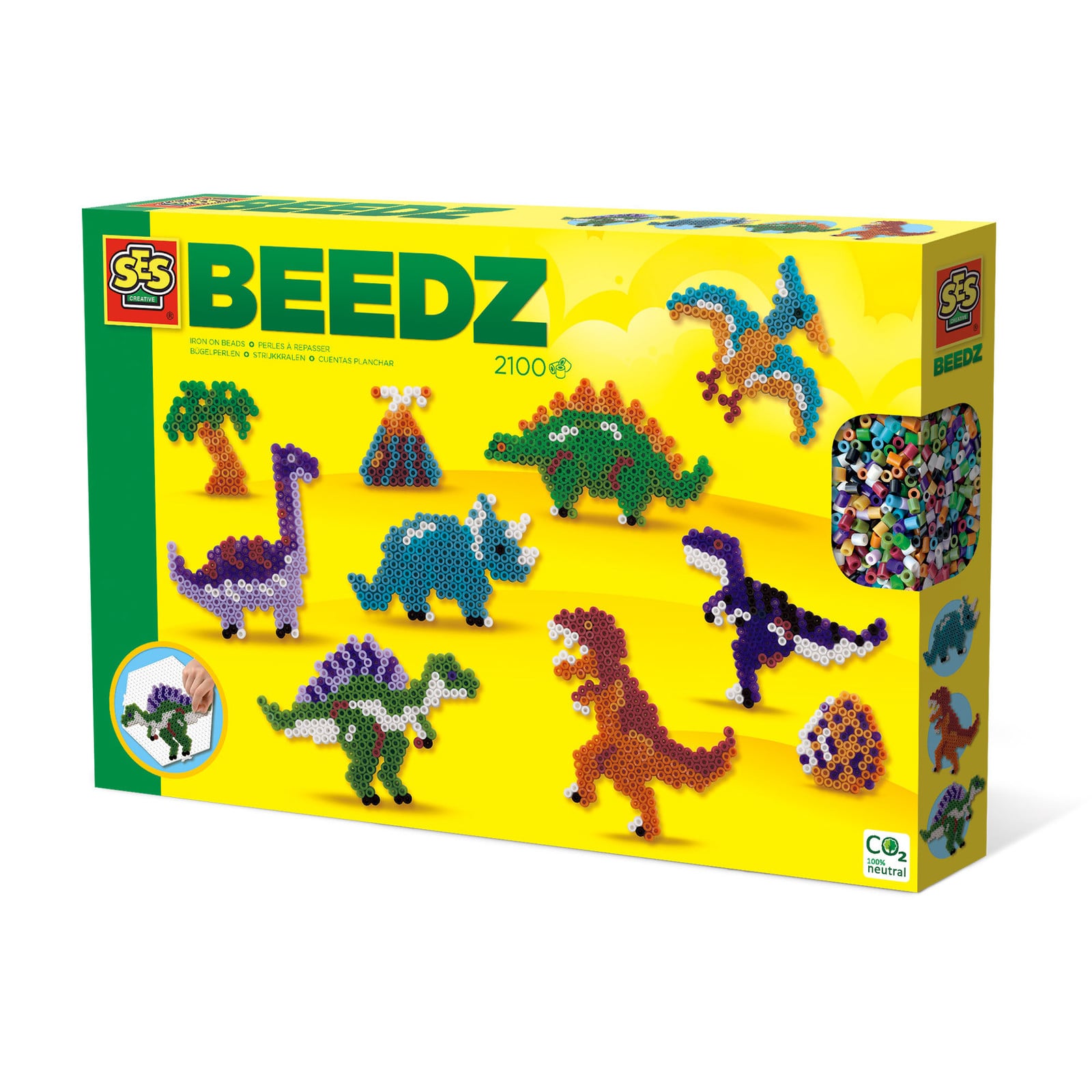 SES Creative Beedz 06202 Dinosaurus Armbanden en Kettingen Set voor Kinderen, Meerkleurig