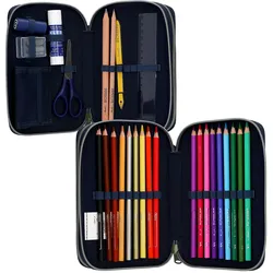 Dino, Etui, World - Adventure World Double Pencil Case With Snake - Deep Blue