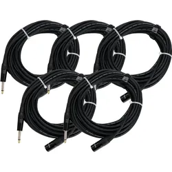 Pronomic Stage JMXM-10 Audiokabel Monoklinke/XLR 10m Schwarz 5er SET