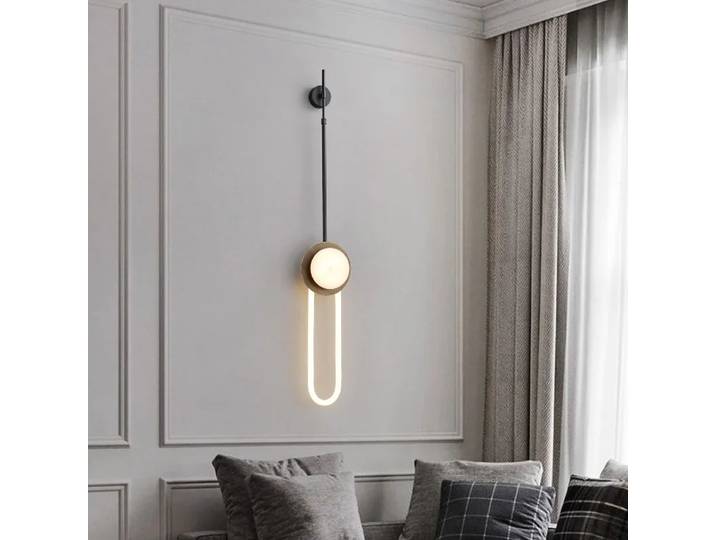 SANDYHA moderne marbre Long pôle applique minimaliste veilleuse pour salon chambre chevet créatif éclairage de fond