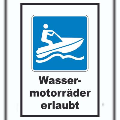 HB-Druck Jetski fahren erlaubt Symbol und Text A4 (210x297mm)