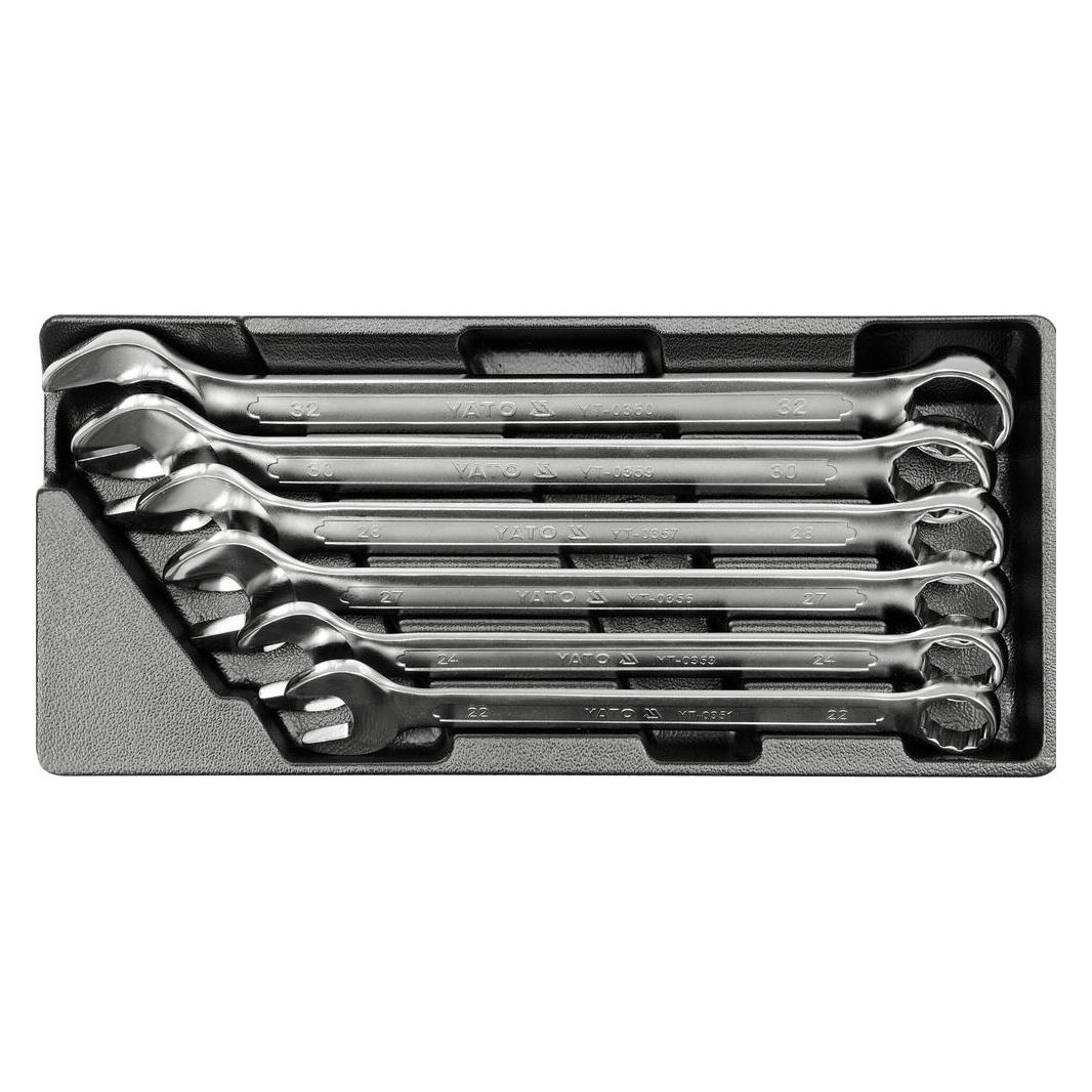 Yato PVC TRAY WITH 6PCS COMB.SPANNERS 2232 (22 mm, 24 mm, 27 mm, 28 mm, 30 mm, 32 mm) (YT-5532)