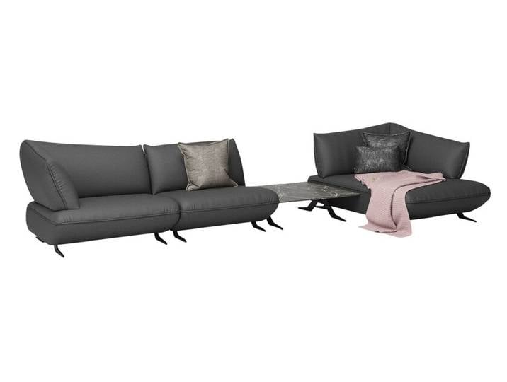 Ecksofa 450 x 172 cm Stoffbezug stahl- /anthrazit