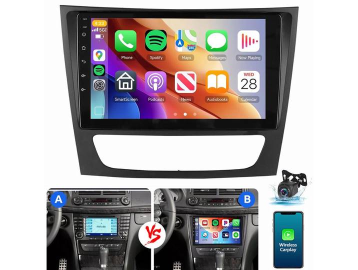 ESSGOO Für Mercedes E-Klasse W211 W219 Android 15 GPS NAVI Autoradio Navigationsgerät (Carplay Android Auto Navi WIFI BT EQ)