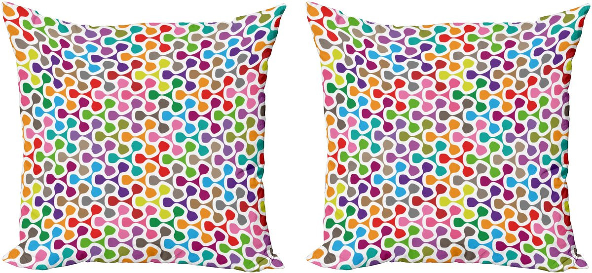 ABAKUHAUS Abstracte decoratieve kussenhoezen 2-pack, psychedelische kleuren, 50 x 50 cm