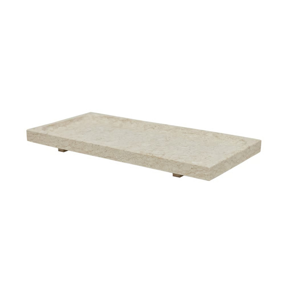 OYOY Savi marmeren dienblad Beige 14 x 30 cm