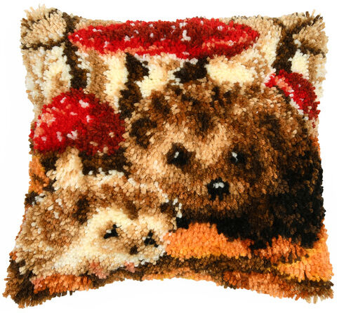 Knüpfkissen "Igelmama & Kind"