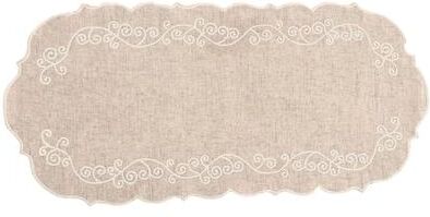 "Lenox French Perle Linen Embroidered Centerpiece - 14""x31"""