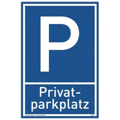 Schild Privat Parkplatz blau | stabiles Alu Schild mit UV-Schutz 20 x 30 cm