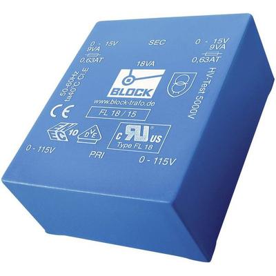 Block FL 30/12 Printtransformator 2 x 115V 2 x 12 V/AC 30 VA 1.25A