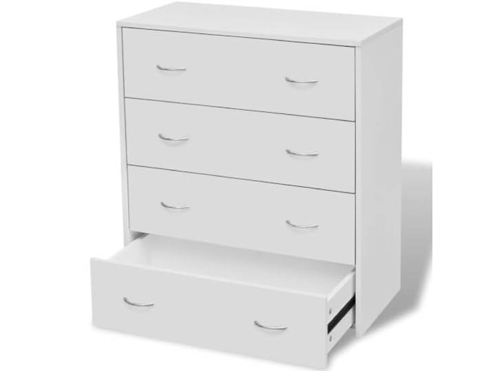 HGFDVCMR Kommode Weiß mit 4 Schubladen 60x30,5x71 cm Sideboard MDF Schlanker Anrichte-Schrank für Wohnzimmer und Flur: Praktische Auszüge schaffen Ordnung für Bücher und Dekoration.
