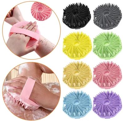 Youfap Market Exfoliating Shower Scrubber, Silicone Body Scrubber With Non Slip Hand Strap, Shower Body Buffer For Soft Skin pink