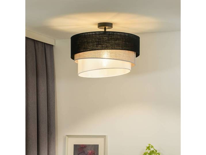 Deckenlampe Trio Duolla, dimmbar, Multicolour, für Wohn- / Esszimmer, Textil / Stoff / Seide, Modern, Deckenlampe