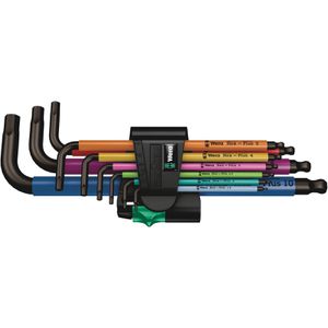 Wera Sechskantschlüssel 950 SPKL Multicolour, 1,5 - 10mm, mit Kugelkopf, 9-teilig