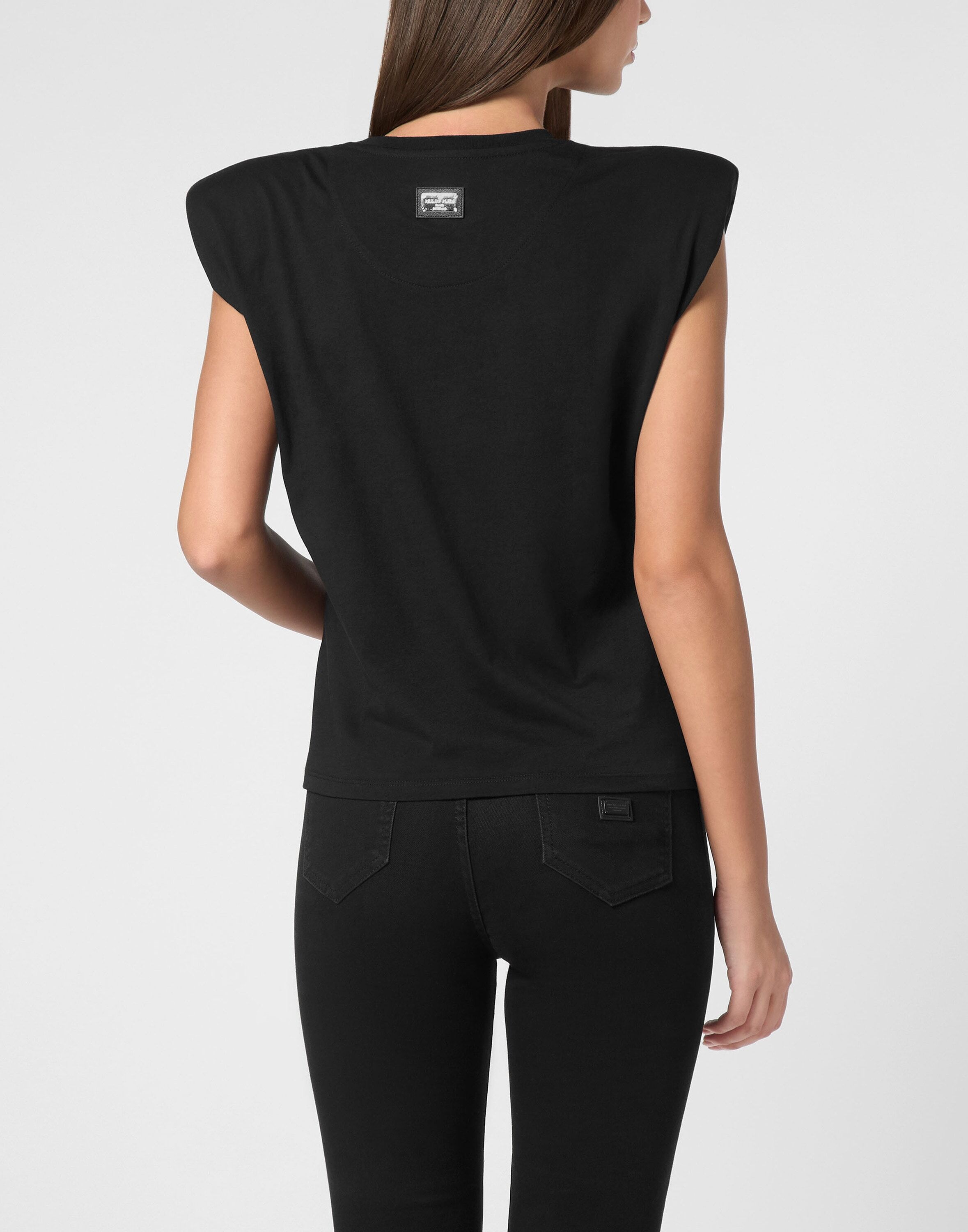 Tanktop PHILIPP PLEIN "Tanktop", Damen, Gr. L, schwarz (02, schwarz), Obermaterial: 100% Baumwolle, Tops Tanktop