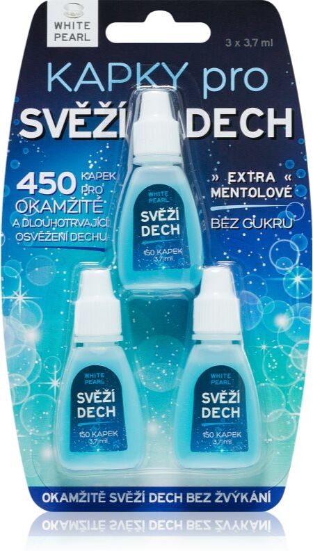 White Pearl Dental Care gouttes pour une haleine fraîche 3 x 3,7 ml