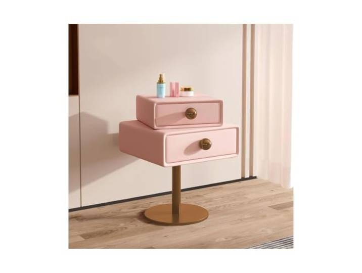 PQPQLI Schlichter Nachttisch Aus Holz Mit Schubladen Drehbarer Nachtschrank / Beistellschrank Fürs Schlafzimmer(Blush,40x40x60cm)