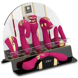 Shunga, Vibrator, Ausstellung Von 6 Fuchsia-Intimassagiergeräten