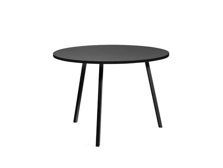 HAY Table à manger ronde Loop Stand Black linoleum-black, Ø105 cm
