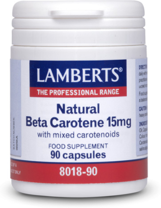 Lamberts Natural Beta Carotene 15 mg with Carotenoid Blend 90 Capsules