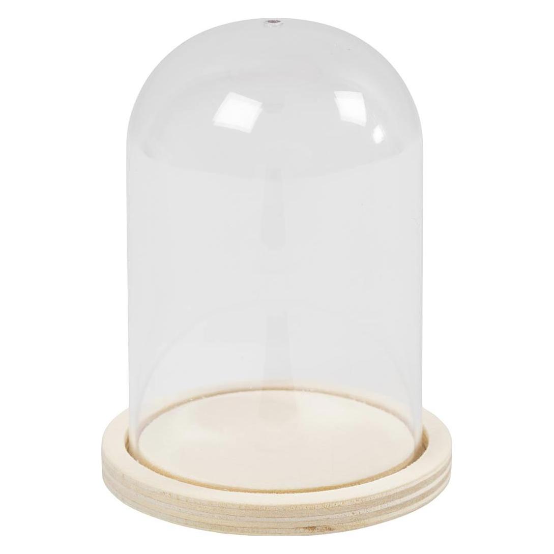 Creativ Company Plastikglas Glocke auf Holzfuss (5712854594110)