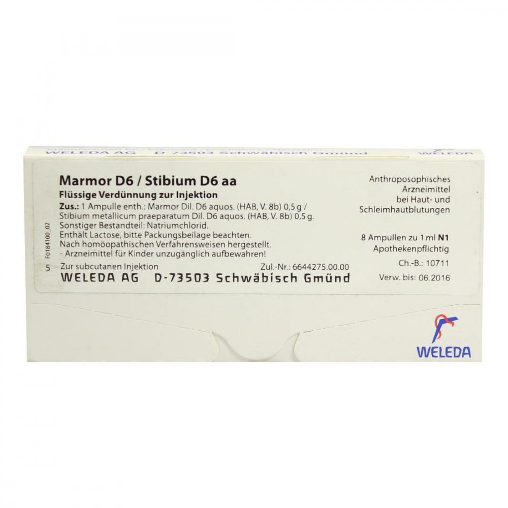 WELEDA AG Marmor D6 / Stibium D6 aa Ampullen 01624145