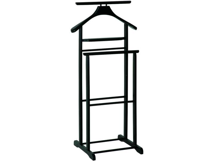 Valet de nuit en bois massif noir - VA15021