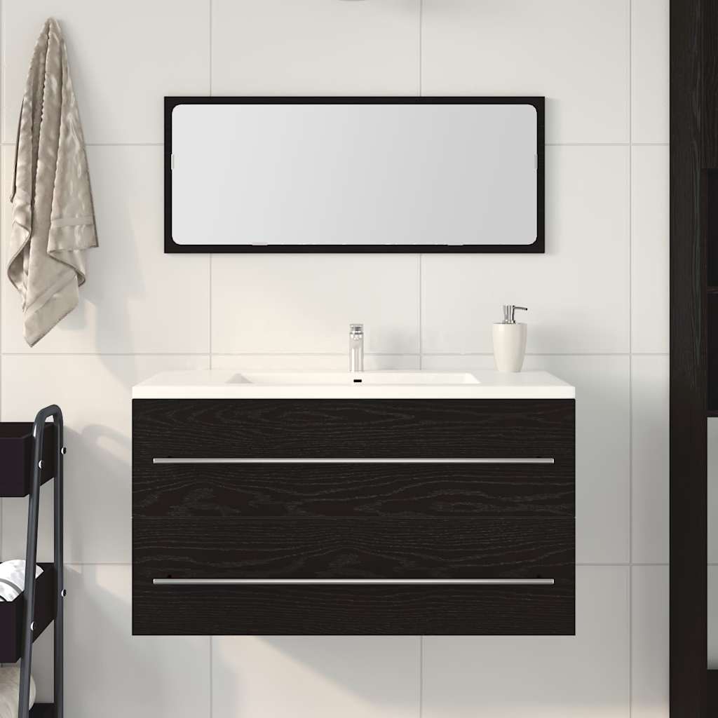 vidaXL Cabinet de Lavabo Chêne noir 90 x 45 x 1.5 cm Bois d'ingénierie