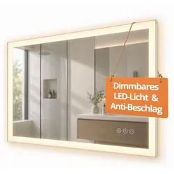 Relaxdays Badspiegel mit Steckdose Transparent