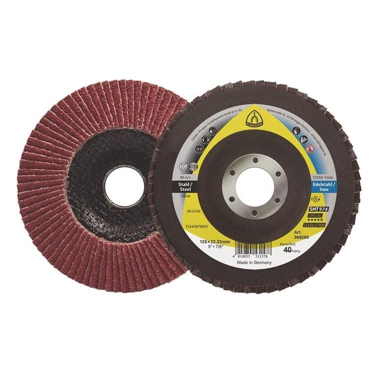 Magni Fächerschleifsch. SMT 974 125x22,23mm gewölbt K80 Keramikkorund K80 Klingspor (80) (369278)