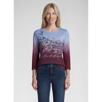 Print-Shirt RABE "T-Shirt", Damen, Gr. 40, dunkelrot, Obermaterial: 100% Baumwolle, bedruckt, tailliert, Shirts