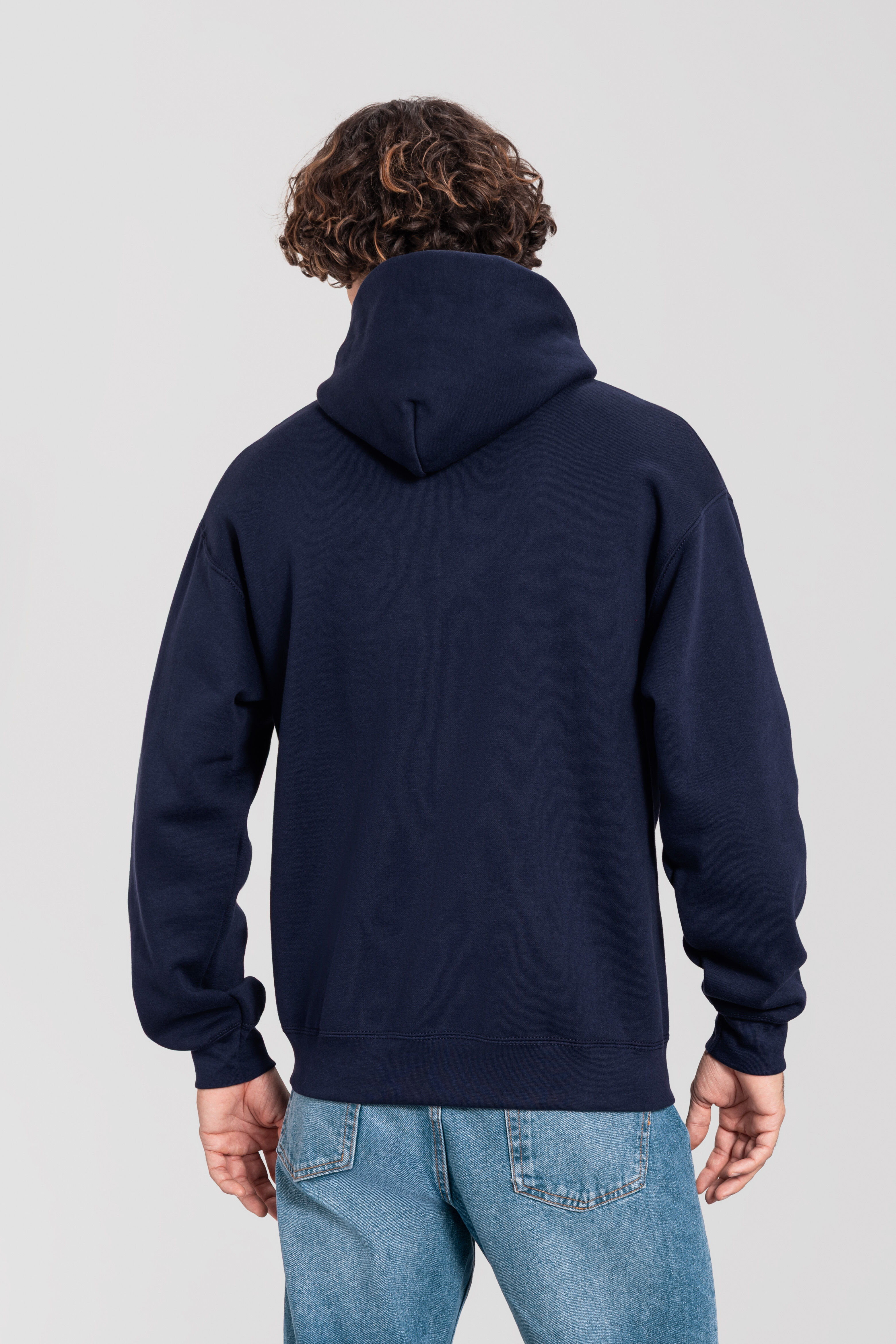 Kapuzensweatshirt FRUIT OF THE LOOM "Iconic Premium Hoodie", Jungen, Gr. M, blau (deep navy), Obermaterial: 70% Baumwolle, 30% Polyester, normal, Rundhals, angesetztes Bündchen, Sweatshirts Kapuzensweatshirt, mit Kängurutasche, meliert, im Casual-Stil dee