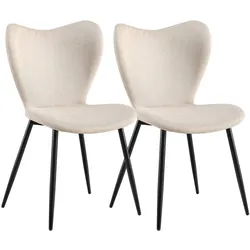 CLP 2er Set Esszimmerstuhl Maika Stoff   Farbe: creme, Material: Stoff