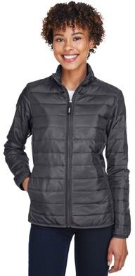 CORE365 CE700W Women's Prevail Packable Puffer Jacket in Carbon size Medium   Polyester