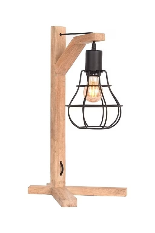 LABEL51 Tafellamp Drop - Zwart - Mangohout
