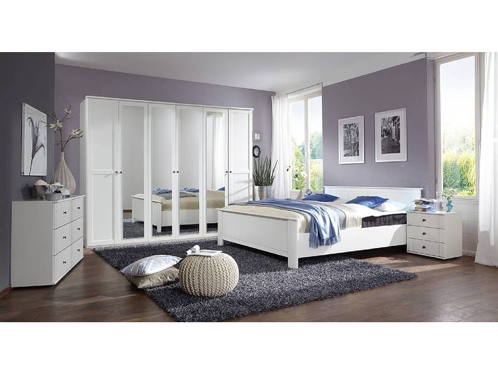 Enfilade Chalet 6 tiroirs 130 x 83 x 41cm Blanc/Blanc