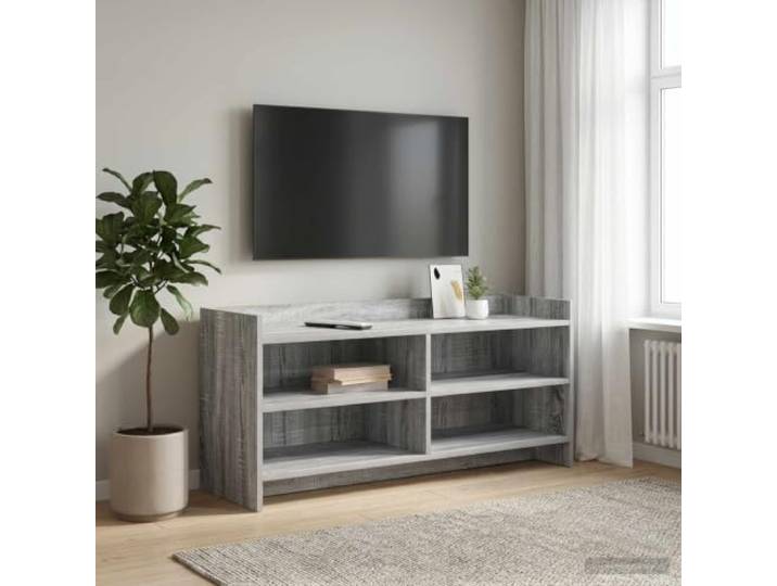 GKMBCVDFR TV-Schrank 100 x 33 x 47 cm Grau Holzwerkstoff Viel Stauraum, pflegeleichte Oberfläche, moderne Optik, robuste Konstruktion, einfache Montage zu zweit