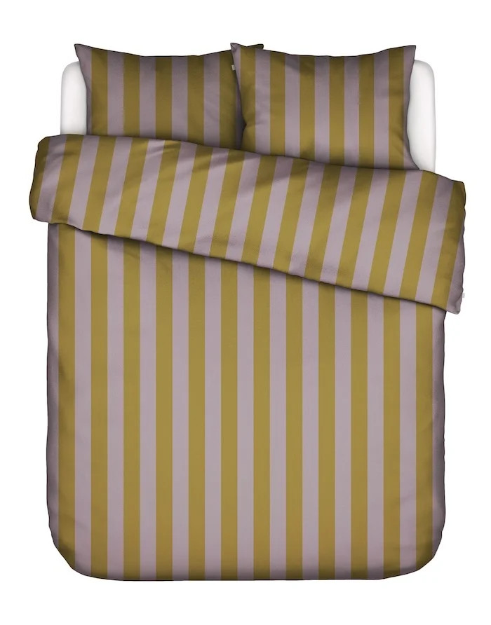 Essenza Minte Stripe Pale Purple - Olive Dekbedovertrek