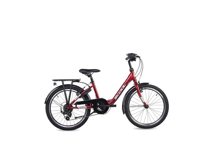 S’COOL Chix Jugendfahrrad 20 Zoll, 6-Gang Kettenschaltung, Alurahmen, für Schule & Freizeit, Kinder 6–9 J., Farbe: Red/White