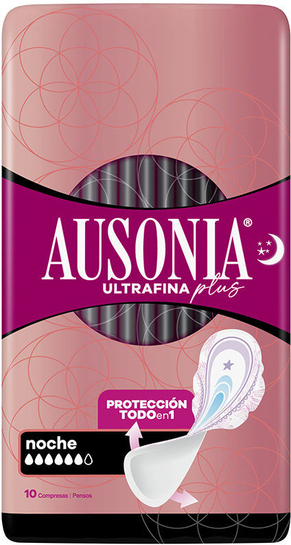 Ausonia Ultrafina Plus compresas noche alas 10 u