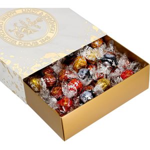 Lindt Pralinen Lindor Geniesser-Box, 73 Stück, 5 verschiedene Sorten, einzeln verpackt, 935 g