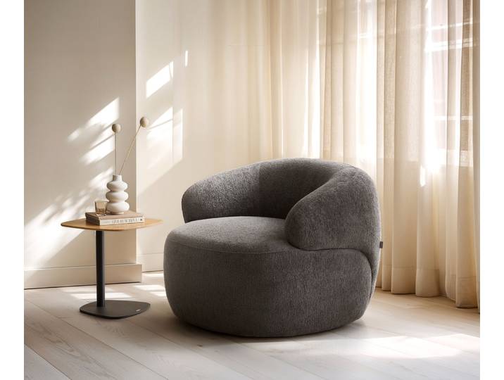 Fauteuil lounge Nova 88 x 88 cm Bouclé Soft boue