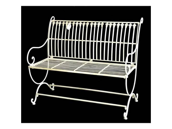 Banc de Jardin Anton Banquette en Fer Blanc 2 Places Personnes Fauteuil de Jardin Mobilier de Qualité 55x84x103cm