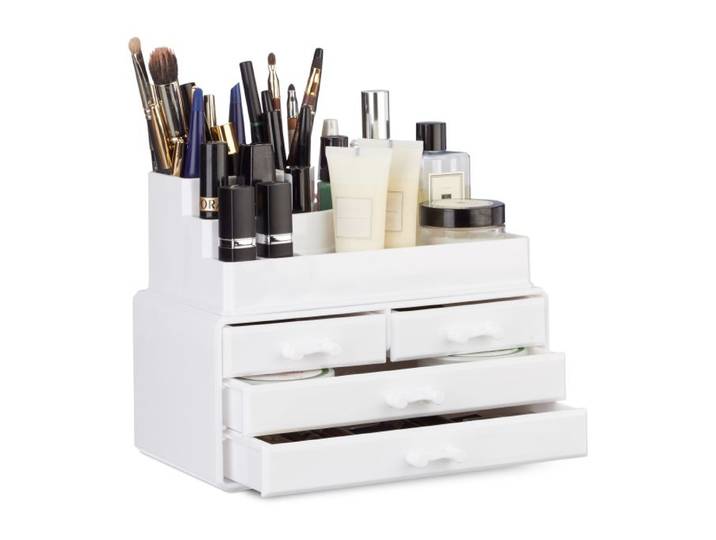 Relaxdays 2 x Make Up Organizer weiß